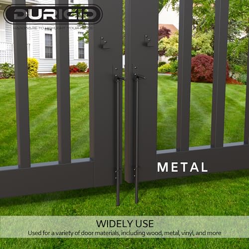 24 Inch Gate Cane Bolt Gate Ground Drop Rod, Heavy Duty Drop Rod Gate Latch for Wooden Vinyl Fence, Black Finished Cane Bolts for Gates, 1 Pack - size: 24 Inch