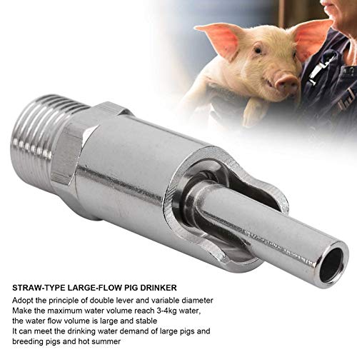 Automatic Pig Nipple Drinker Pig Water Nozzle Poultry Watering System for Sows Piglets Drinking (Stainless Steel) - color: Stainless Steel