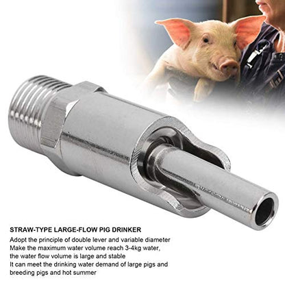 Automatic Pig Nipple Drinker Pig Water Nozzle Poultry Watering System for Sows Piglets Drinking (Stainless Steel) - color: Stainless Steel