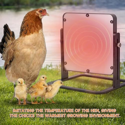 Brooder Plate for Chicks, 10"X10" Chick Brooder Heater Plate with Adjustable Temp, Height & Angle, Brooder Heating Plate for 15 Chicks, Ducklings, Goslings, Quails and Other Small Poultry