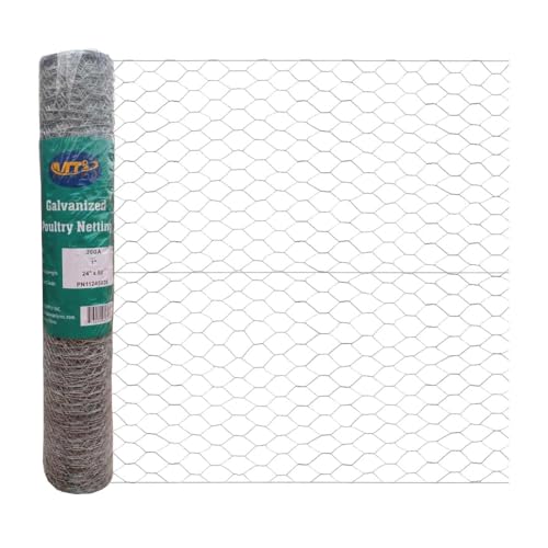 20GA Galvanized Hexagonal Poultry Netting Chicken Wire 24 inches x 50 feet x 1 inch Mesh - size: 24"x50'