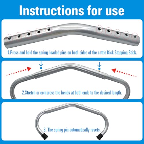 Cattle Anti Kicking Stick,Adjustable Retractable Cow Stop Kick Rod Metal Cow Anti Kick Off Device Tool Veterinary Equipment