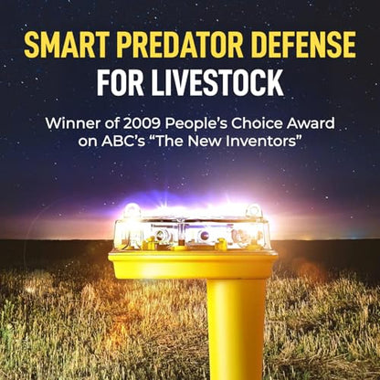 Solar Foxlights Predator Deterrent 9-LED Night Wildlife Repeller with 360° Coverage, Random Flashing Colors – Humane, Solar or Battery-Powered Protection for Chickens, Goats, Gardens Farms & Vineyards - style: Solar Powered