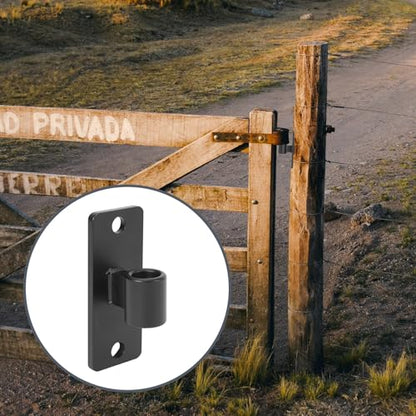 Gate Hinges, 2 Pack Steel Wall Mount Gate Hinge Fit 5/8'' Pin Fence Post Hinge, Heavy Duty Gate Hinges for Wooden or Concrete Farm Gate and Fence Gate(Screws Included) - color: Black-2 Packs
