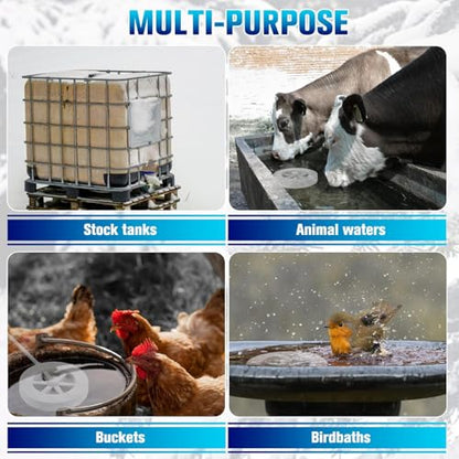 70W Heated Bird Bath for Outdoors in Winter - Cast Aluminum Submersible Thermostatic Control Heated Chicken Waterer with Auto Shut Off,Energy Efficient for Patio Yard,Garden,Chicken coop,Pond
