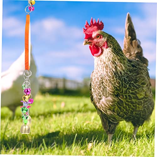 HANABASS 1pc Pet Cage Accessory Bird Mirror Toy Bells Chicken Decorations Hanging Mirror for Chickens