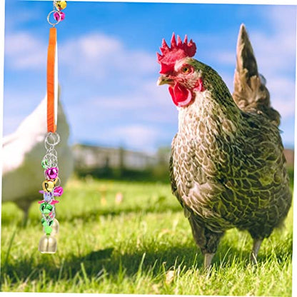 HANABASS 1pc Pet Cage Accessory Bird Mirror Toy Bells Chicken Decorations Hanging Mirror for Chickens