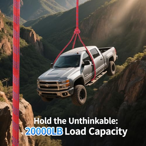 200Ft 3/4 Inch Heavy Duty Climbing Rope - for Tree Swing, Pulling, Outdoor & Gym Use (Red) - size: 200ft-Red-3/4