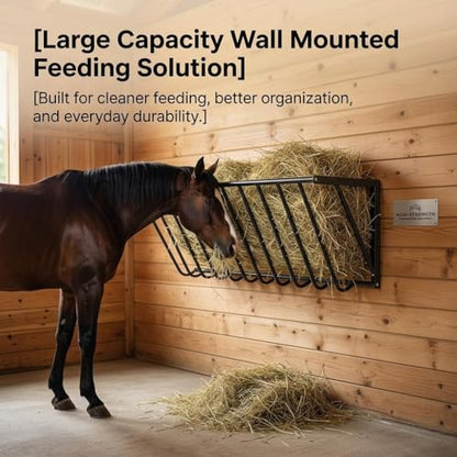 67 Gallon Wall Mounted Hay Feeder, Goat Hay Feeder for Goats Cows or Horses, Heavy Duty Wall Mount Livestock Hay Feeder for Indoor, Outdoor Use