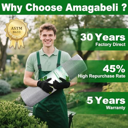 Amagabeli Galvanized Hardware Cloth 1/4 inch 24inx50ft 23 Gauge Chicken Wire Fence Welded Wire Mesh Roll Plant Supports Poultry Netting Garden Bed Animal Cage Snake Rabbit Wire Gopher Rodent Proof - size: 1/4" 24"x50'