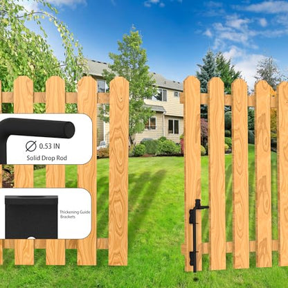 Sdstone 12 Inch Heavy Duty Cane Bolt Gate Drop Rod,Gate Ground Latch Hardware for Wooden Fences,Metal Gates Doors Stopper for Gate Ground (Black Finish,1 Pack) - size: 12 Inch