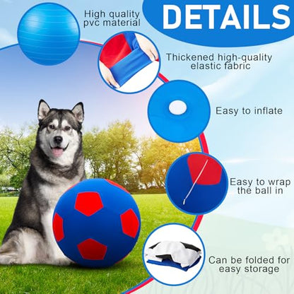 2 Set Herding Ball for Dogs, 20'' Dog Balls with Ball Cover, Giant Horse Toy for Australian Shepherd, Cattle, Border Collies, and Small/Medium Breed