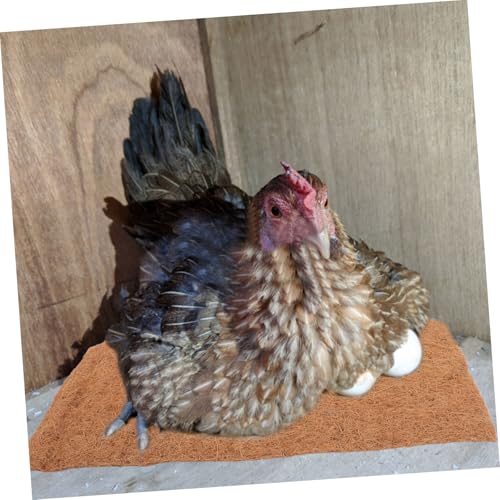 UKCOCO 4pcs Washable Chicken Nesting Pads Soft Nonslip Nesting Box Liners for Chicken Coop Reusable Laying Mats Natural Coconut Pads for Hens