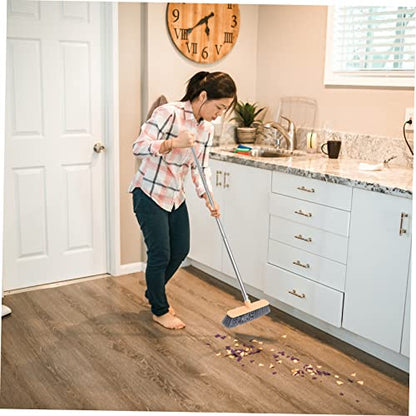 COLLBATH Stainless Steel Cleaning Floor Brush Long-Handle Bathroom Broom Grout Brush Mop Head Comfortable to Hold - color: Multicolor