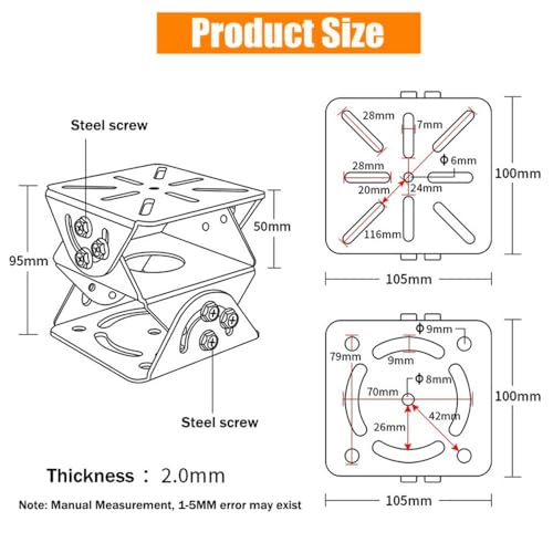 Heavy Duty CCTV Security Camera 3D Joint Mount, Universal Joint Bracket Surveillance Security Camera Base Bracket for PTZ Dome Surveillance Camera (3-axis Joint Mount) - size: 3-axis Iron Steel Joint Mount
