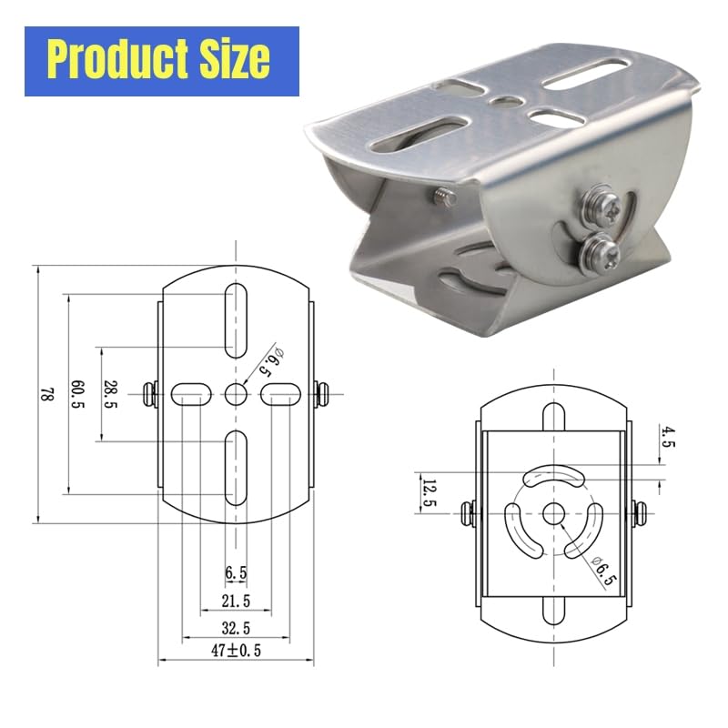 Universal Wall Pole Joint Mount Adaptor, Universal CCTV Camera Mount Bracket Adjustable Extension Adapter for CCTV Surveillance Camera (2D Stainless Steel Mount Adapter) - size: 2D Stainless Steel Mount Adapter