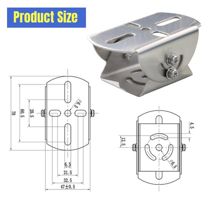 Universal Wall Pole Joint Mount Adaptor, Universal CCTV Camera Mount Bracket Adjustable Extension Adapter for CCTV Surveillance Camera (2D Stainless Steel Mount Adapter) - size: 2D Stainless Steel Mount Adapter