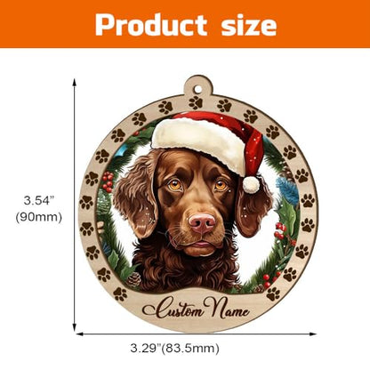 Personalized American Water Spaniel Ornament, American Water Spaniel Christmas Ornament, Custom Name American Water Spaniel Dog Suncatcher for Christmas Tree - color: American Water Spaniel