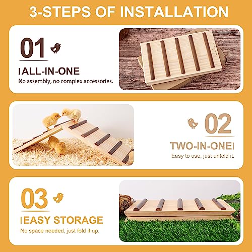 Chick Supplies, Chick Perch & Chicken Roost, Chick Stand Training Perches, Roosting, Wooden Chick Ramp Trainer, Chick Toys for Brooder, No Assemble, Coop Accessories for Chick, Hens, Small Animal
