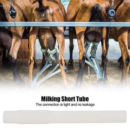 Milking Short Tube, Food Grade Rubber Short Tube Pipe Milking Machine Accessories Milking Cup Set Parts(White)