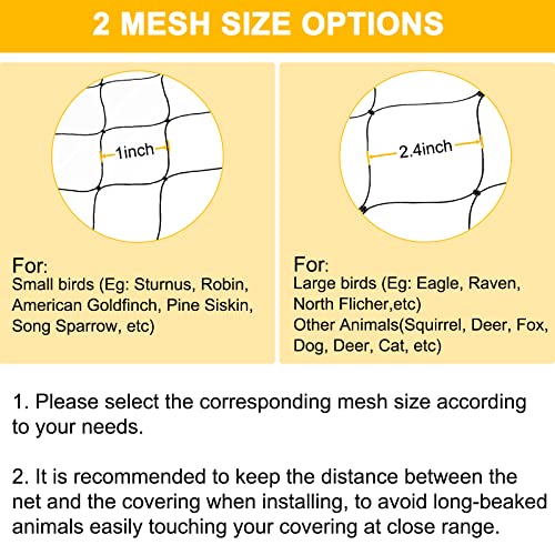 BSTPCOO Bird Netting 50ft x 100ft, Heavy Duty Garden Net 1 inch Mesh Nylon Nettings for Chicken Coop Roof, Poultry Netting Deer Fence Trellis Net for Fruits Trees Plants - size: 50'×100'-1''