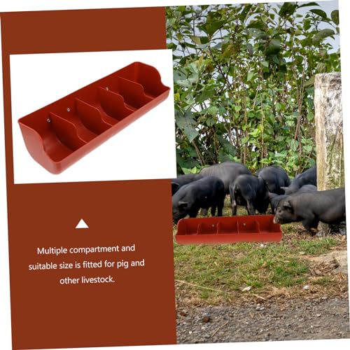 ORFOFE Compartment Piglet Feeding Trough Hanging Wall Feeder Plastic Compartment Trough Livestock Supplies Easy Clean