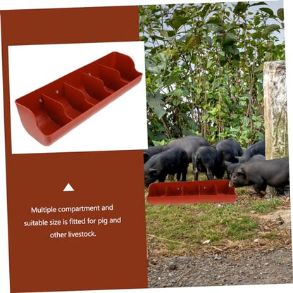 ORFOFE Compartment Piglet Feeding Trough Hanging Wall Feeder Plastic Compartment Trough Livestock Supplies Easy Clean