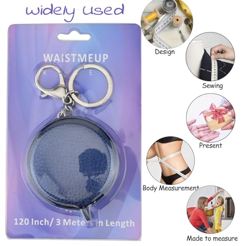 Tape Measure for Body Measuring Tape Double Scale Body Sewing Flexible Ruler for Medical Body Measurement Tailor Craft Ruler, Retractable Key Chain Mini Tape Measure 120 Inches/300cm (Royal Blue) - color: Royal blue