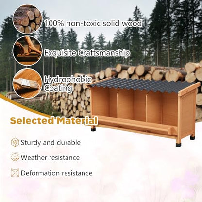Nesting Boxes for Chickens,Chicken Laying Boxes for Hens,Nest Box | 3 Compartments, Wall Mount or Floor Use, PVC Roofing,Privacy Back Panel for Hens, Ducks, Chickens, Easy to Assemble&Clean - size: 37.1"L x 13.0"W x 18.2"H
