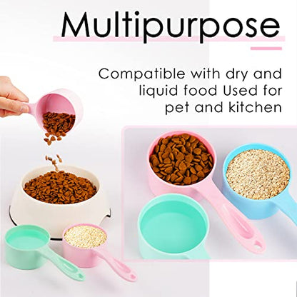 Super Design 1 Cup Dog Food Scoop for Container Melamine Measuring Scoop for Dogs Cats Birds and Rabbits Pet Food Feeding Scoop Dishwasher Safe - Baby Pink - color: Baby Pink 1 Cup