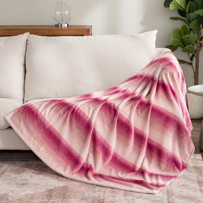 Berkshire Blanket-Classic Heavyweight Soft Printed VelvetLoft® Plush Throw Blanket, Cozy and Fuzzy, Purple Pitch, 50in x 70in - color: Purple Pitch, size: Throw/Throw XL