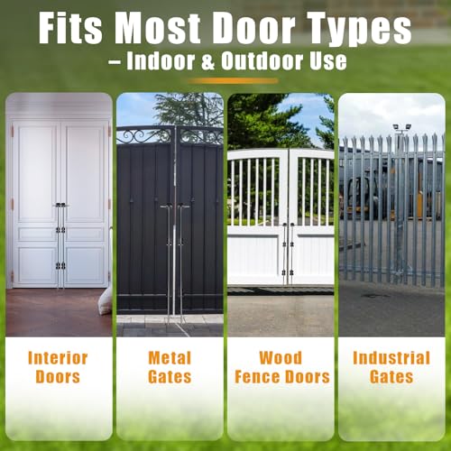 36" Gate Drop Rod for Double Gate,Heavy Duty Cane Bolt Drop Rod Hardware Ground Latch for Wooden Fences,Rust-Resistant Galvanized Steel Chain Link Fence Gate Latch - size: 36" (2 PACK)