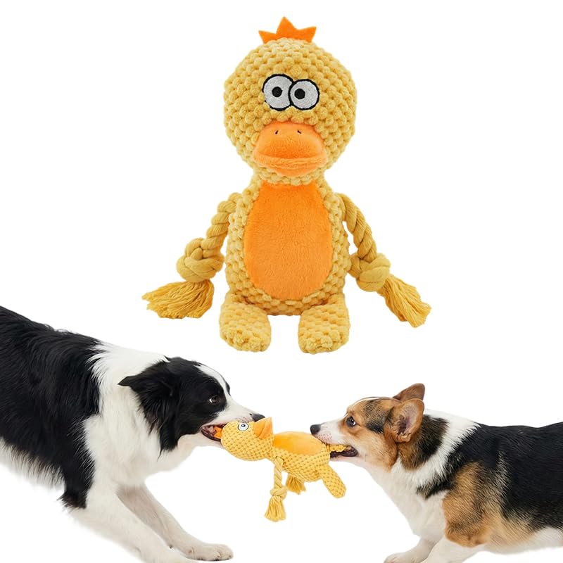 Plush Dog Chew Toys,2026 New Squeaky Dog Toy for Aggressive Chewers, Indestructible Dog Toy for Small Medium Large Dogs to Keep Them Busy Puppy Teething Toy (Duck) - color: Duck