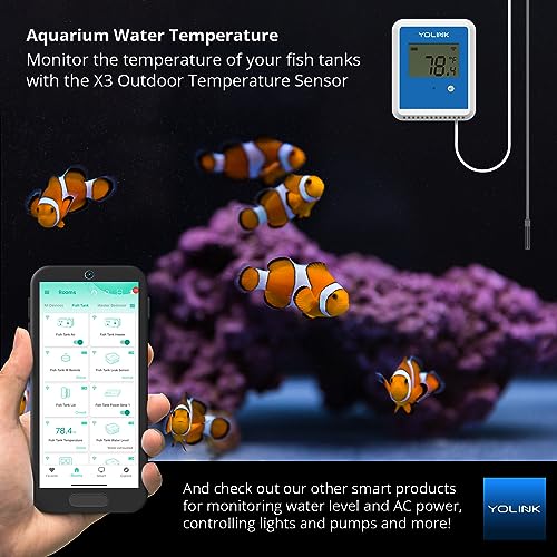 YoLink Smart X3 Version Outdoor Temperature Data Logger with Probe, Thermometer, 1/4 Mile Range, 5+ Years Battery Life, Emails, Text, App Alerts, Alexa, IFTTT. Pool, Hot Tub, Fish Tank. Hub Required! - size: 5-Year Battery