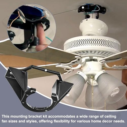 Ceiling Fan Mounting Bracket Mounting Kits Fan Components for Cathedral Canopy Living Room, 77059 Ceiling Fan Parts Black (Without Wire)