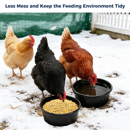 6Pcs Rubber Feed Pan,Heavy Duty 1 Gallon Horse Feed Bucket Livestock Feeder Tubs for Horse,Pony, Goat, Pig, Chicken, Dog, Farm Small Animal