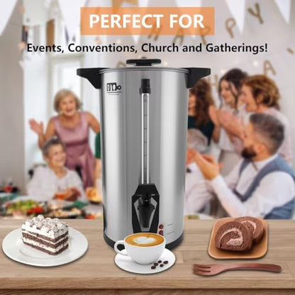 75 Cup 12L/3.17Gallon Commercial Coffee Urn, Festa Essential 950W Large Percolate Coffee Maker, Hot Beverage dispenser With Double Dripless Faucet, Quick-Brewing Hot Water Urn for Catering,Home,Events - size: 12L-75Cups