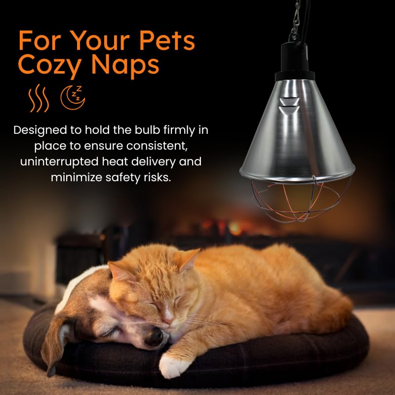 IVS Infrared Halogen Lamp Holder | 14.5" x 8.5" (Bulb Not Included) | Durable Heat Lamp Fixture | Compatible with Infrared Halogen Bulbs | Secure & Efficient Animal Heating