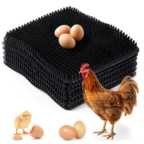 6PCS Nesting Pads for Chicken Coop, 12"x13" Washable Nest Box Mats, Reusable Plastic Chicken Nesting Pads for Laying Eggs, Durable Poultry Nest Box Pads for Chickens, Chicken Coop Accessories