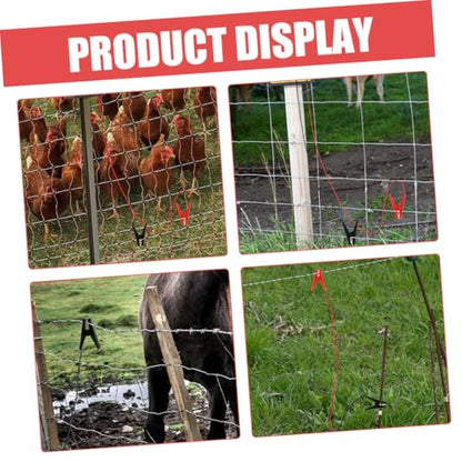 2pcs Electric Fence Jump Cable with Alligator Clips Durable Copper and Wire for Solar Powered Electric Fence Systems and Testing Black and Red Clips Included