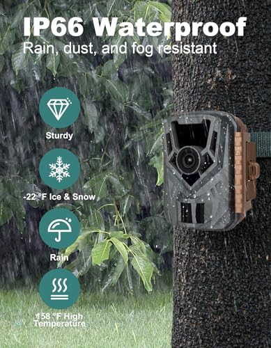 KJK Mini Trail Camera, 36MP 2.7K Game Camera,32GB Memory Card with Night Vision 0.1s Trigger Time Motion Activated 130°Wide-Angle, Waterproof Trail Cam with 2.0” HD TFT Screen - color: Dark gray