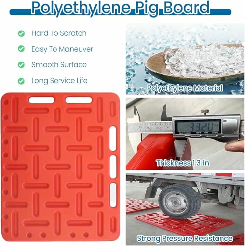 Red Livestock Sorting Panel,Lightweight Animal Guide Panel w/Handle for Pig,Cattle,Sheep,Goats,1.3 in Thick Livestock Barrier for Farms (M)
