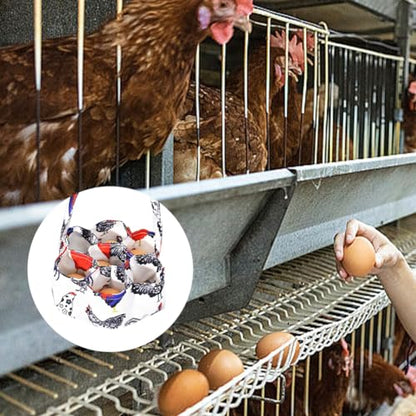 Egg Collecting Basket with 7 Pouches,Canvas Gathering Bag Egg Collecting Bags for Farmhouse Chicken Hen Duck Goose Housewife Garden Transporting Storage(SIZE:7.8x2.7 inch)