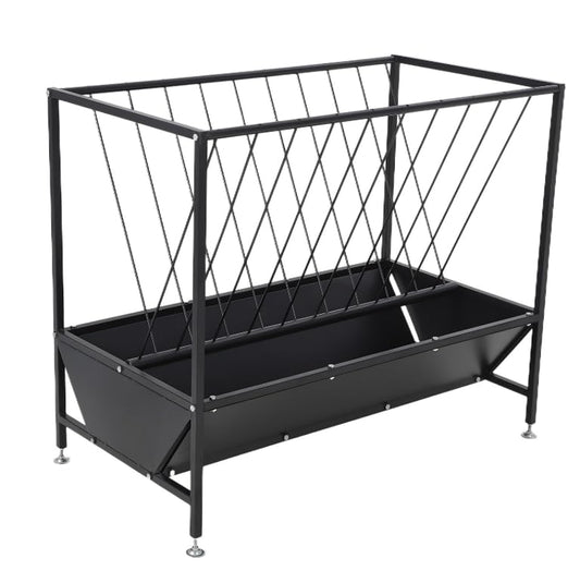 Poultry Automatic Feeder, Black Anti-Corrosion Feeding Trough, Chicken Coop Livestock Feeder, Outdoor Durable Feed Container