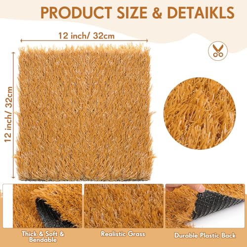 Teenyyou 6 Pack Chicken Nesting Box Pads, 13 x 13 x 1.18 Inch Washable Nesting Pad for Chicken Coop, Artificial Grass Rug Carpet Reusable Nest Box Bedding Fake Synthetic Turf Mat for Hen Laying Eggs