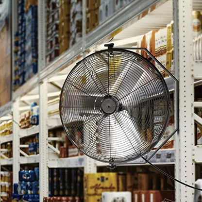 Simple Deluxe 24 Inch Industrial Wall Mount Fan, 3 Speed Metal Fan for Warehouse, Greenhouse, Workshop, Patio, Factory and Basement, Black - size: 24 Inch