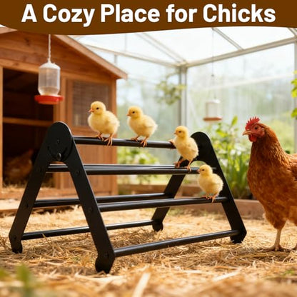 Chick Perch Roosting Bar, Metal Chicken Perch Stand with 7 Bars, Chicks Stand Trainning Perch Hen Roost bar for Chick Poultry Swing Chicken Toy for Hens Indoor Outdoor