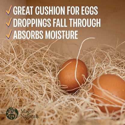 MagJo Aspen Nesting Pads for Chicken Coops - USA Grown Aspen Excelsior Nest Box Liners 13x13-80 Pack - size: 80 PACK