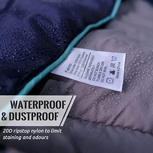 Outdoor Puffy Camping Blanket, Lightweight Down Alternative Printed Large Ultra Warm Quilt Waterproof for Traveling Picnic Beach Party Cold Weather (Green Mountain) - color: Green Mountain
