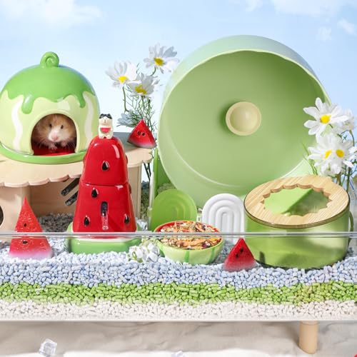 Hamster Food Bowl - Ceramic Guinea Pig Bowl Anti-Turning Small Pet Food Feeding Dish for Rabbit Rat Gerbil Mouse Chinchilla (Red) - color: Red